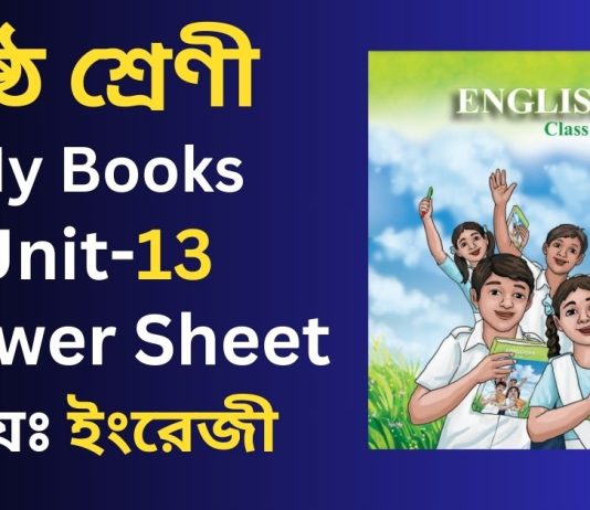 My Books Answer Sheet Class six english unit 13 answer sheet My Books