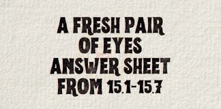A Fresh Pair of Eyes Answer Sheet