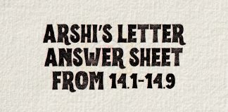 Arshi’s Letter Answer Sheet