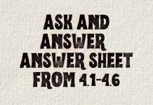 Ask and Answer Answer Sheet Ask and Answer Answer Sheet