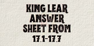 King Lear Answer Sheet