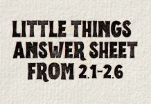 Little Things Answer Sheet Little Things Answer Sheet