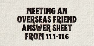 Meeting an Overseas Friend Answer Sheet
