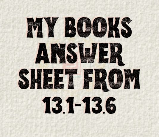 My Books Answer Sheet