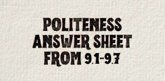 Politeness Answer Sheet