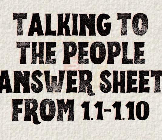 Talking to the people Answer Sheet