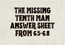 The Missing Tenth Man Answer Sheet